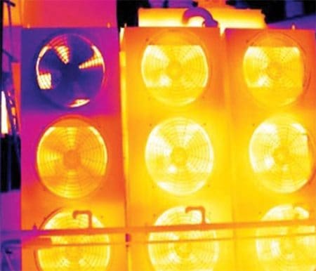 An infrared picture of fans temperature increase