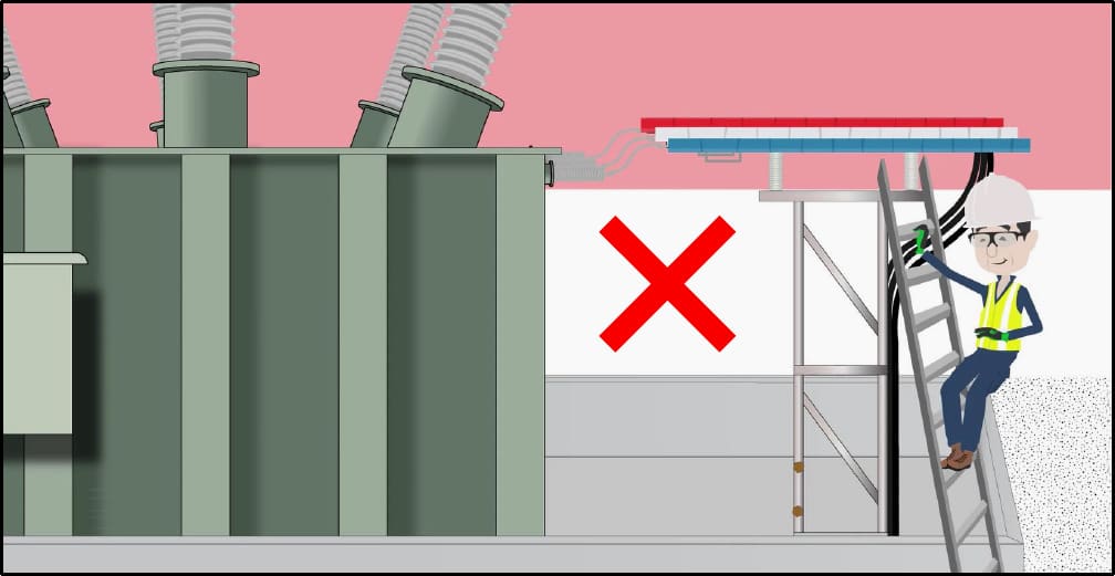 HV conductors covered with tape, rubber or other fabric, must still be treated as exposed HV conductors.
